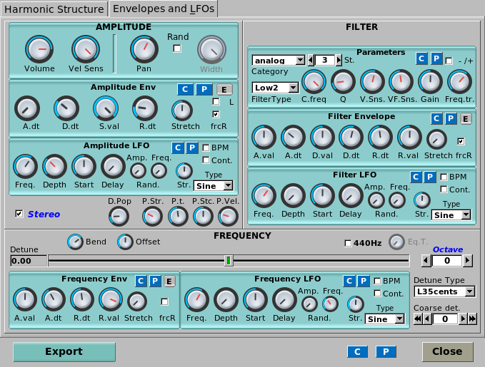 pad-synth envelope controls